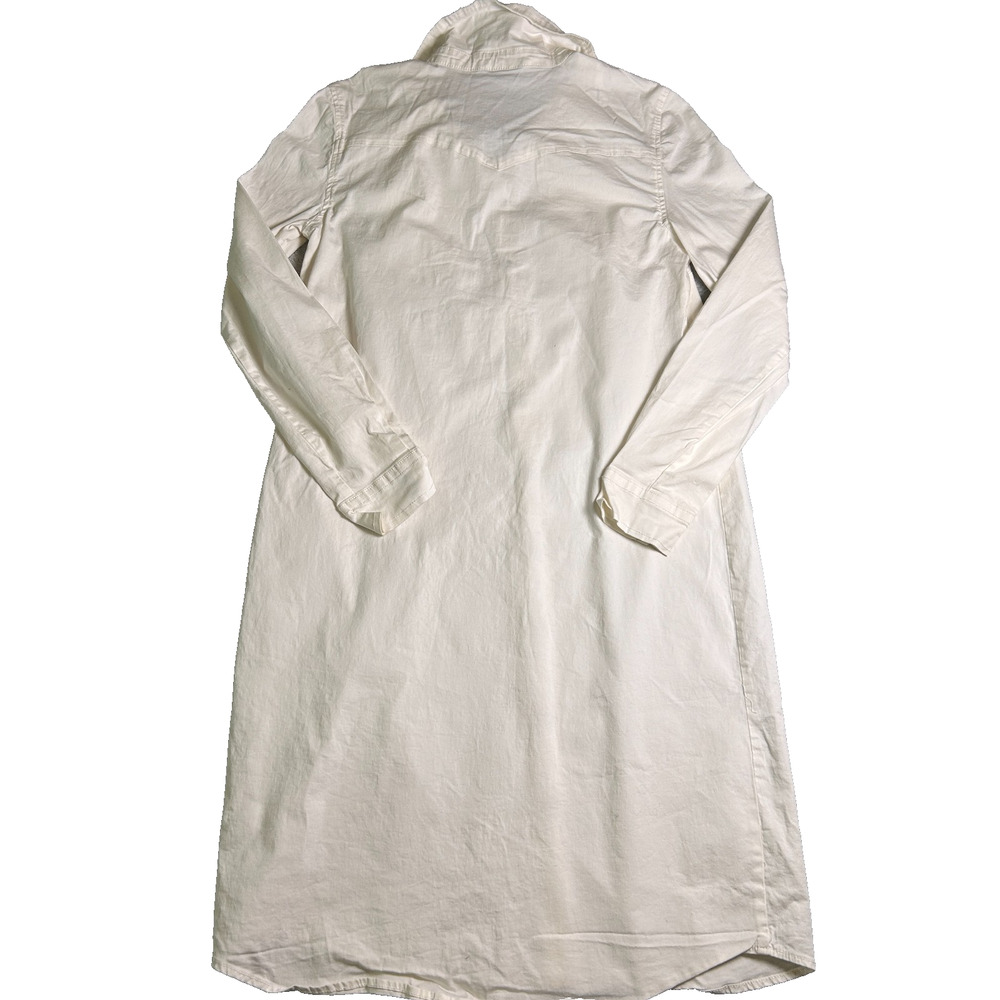 Nina Leonard Shirt Dress Womens S White Pearl Snap Western Base Layer Minimalist - Picture 8 of 8